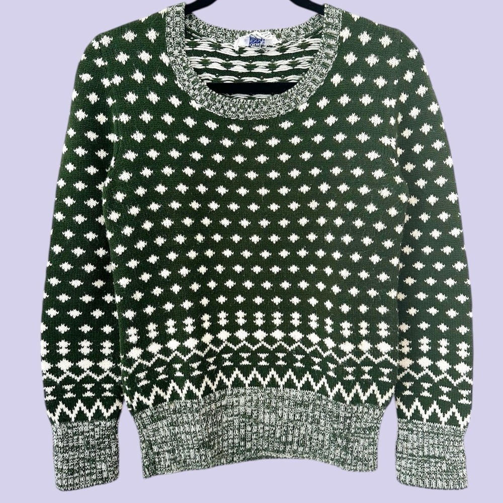Vintage 70s modern juniors winter knit pullover sweater